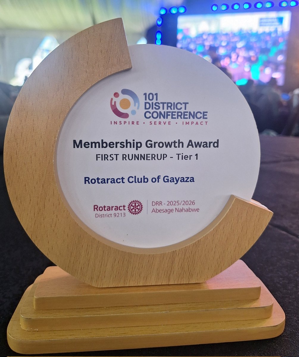 OkulloRoy's tweet photo. Congratulations to our baby, the Rotaract Club of Gayaza, on being 1st Runner-Up (Tier 1) for the Membership Growth Award.

#ServiceAboveSelf #RotaryEyamba https://t.co/RylIHNsM0J