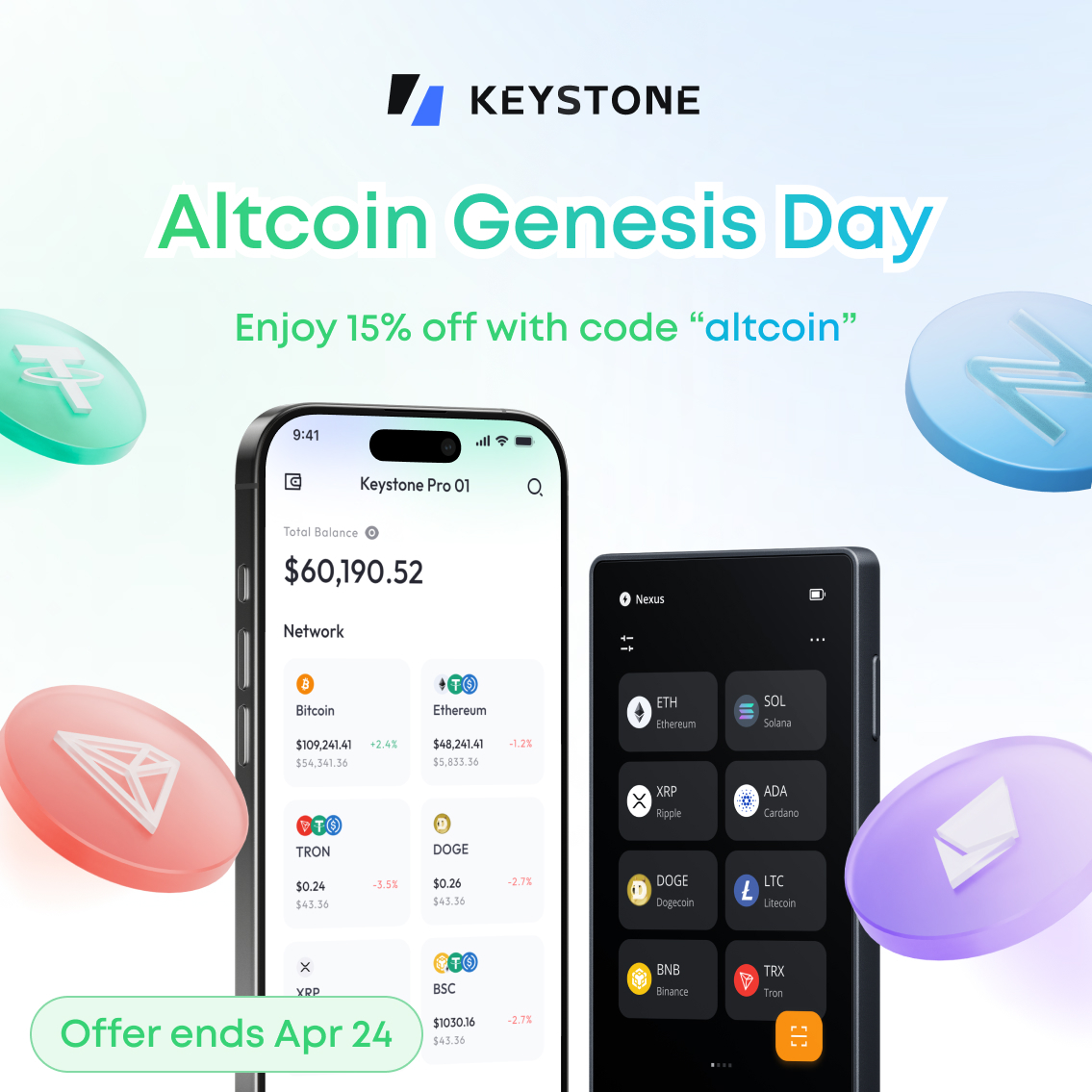 KeystoneWallet's tweet photo. Bitcoin gave us the code. Namecoin showed us how to tweak it.

15 years ago today, Vincent Durham launched the world's first altcoin and accidentally started a revolution.

Namecoin didn't want to be money; it wanted to be infrastructure:
→ .bit domains governments couldn't seize
→ Decentralized DNS before centralized DNS became a weapon
→ On-chain data storage before anyone thought it was possible

But here's what really mattered:
Namecoin proved the source code wasn't sacred. You could fork it. Rewrite the rules. Build what Bitcoin never imagined.

Litecoin (2011). Ethereum (2015). Thousands of chains after.

All because one developer asked: "What else can this thing do?"

Happy "Altcoin Genesis Day" — the fork that launched a thousand forks.

Holding altcoins? Hold them right!

15% off Keystone 3 Pro/Bundle | Code: ALTCOIN | Valid until April 24 ⏳