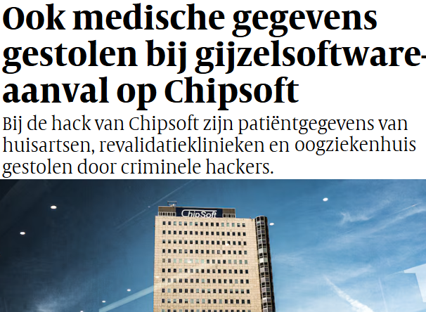 Matthijs85's tweet image. Medische gegevens gestolen door hack EPD-bedrijf Chipsoft volkskrant.nl/binnenland/ook…
‘En ze laten getroffen patiënten in het duister’ #privacy #cybersecurity #zorg