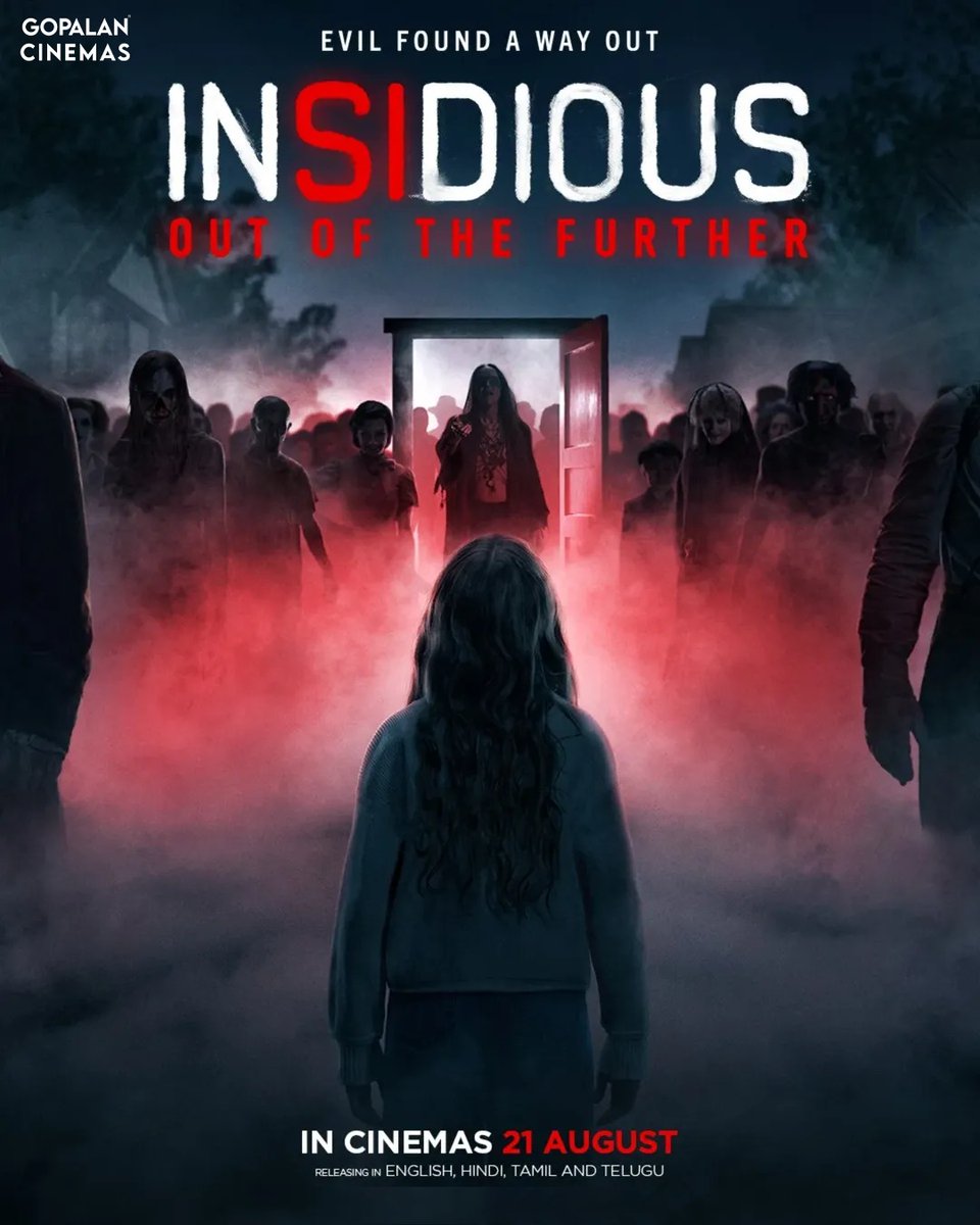 gopalan_cinemas's tweet image. 👁️‍🗨️ Evil is back… and it’s closer than ever 😱

Insidious: The Further – darker, scarier, unavoidable 👀

🎬 Gopalan Cinemas
🗓️ From 21st August
Book now: gopalancinemas.com

#GopalanCinemas #Insidious #HorrorNight #EvilReturns #TheFurther #MovieRelease