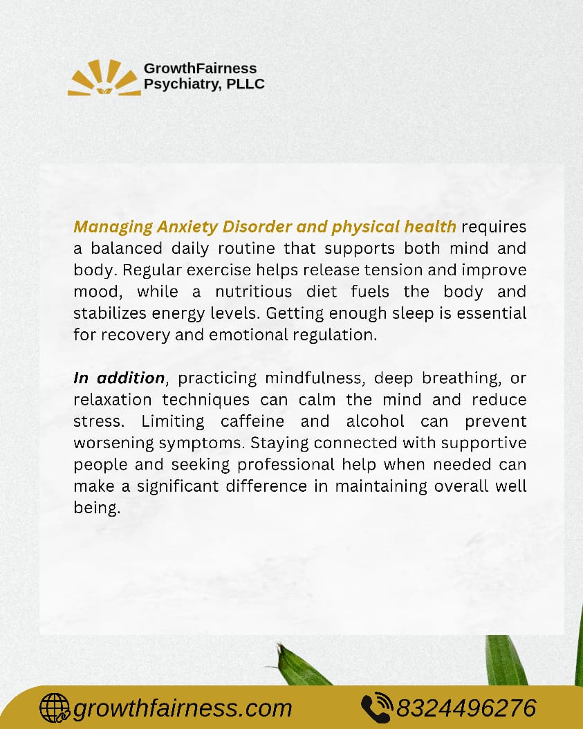 growthfairness's tweet image. Managing anxiety and maintaining physical health are closely connected, and taking small consistent steps can make a meaningful difference.  #MentalHealth #PhysicalHealth #Wellbeing #SelfCare #HealthyLiving #Mindfulness #StressRelief #BalancedLife #MentalWellness