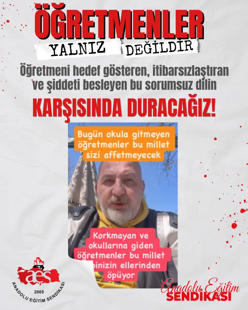 Şimdi de iş bırakan öğretmenleri hedef aldı. İşte sendikanın tepkisi...