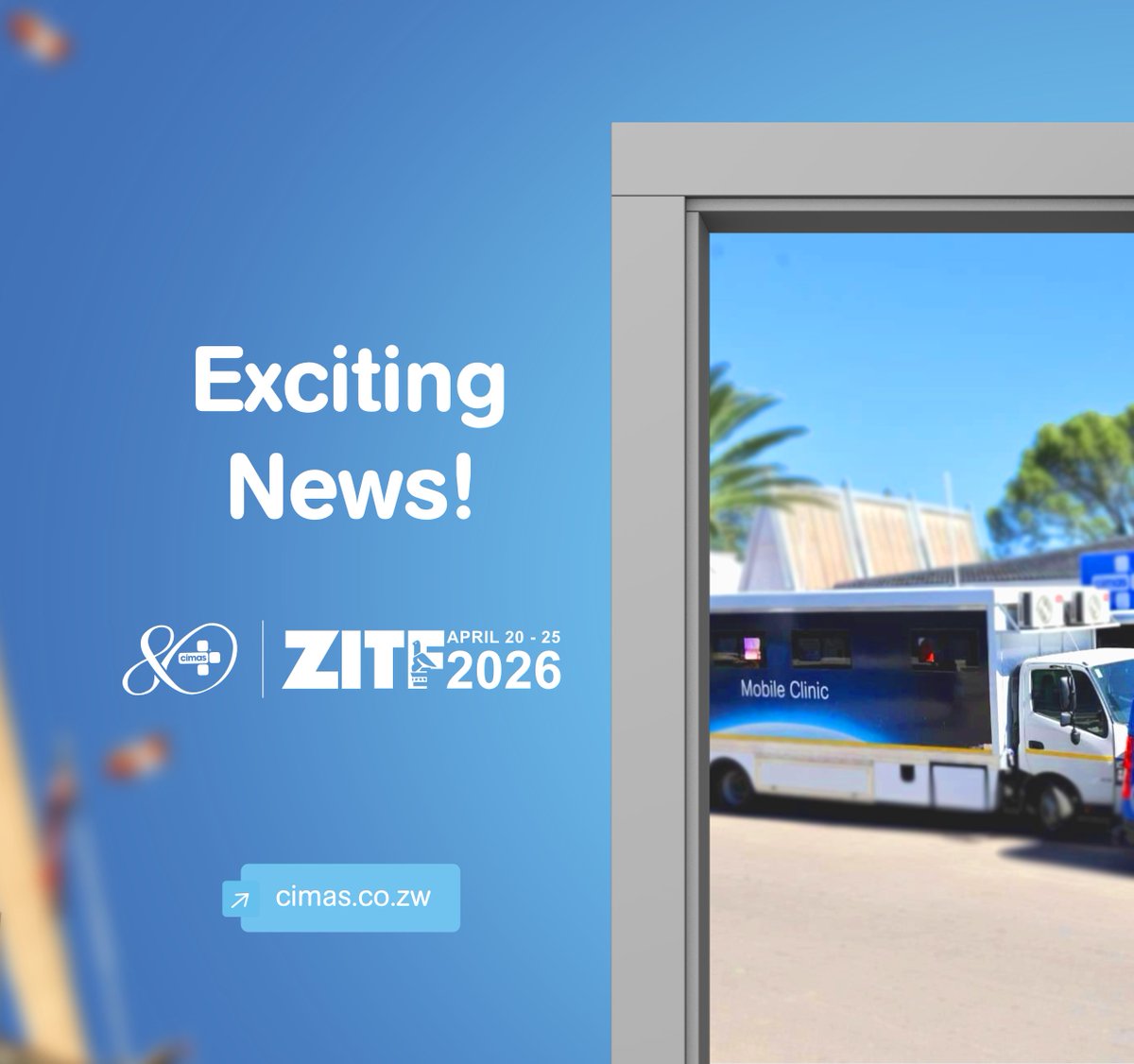CimasHealth's tweet photo. Visit the Cimas stand at this year's @ZITF1 to explore how we can assist you on your health and wellbeing journey!

Click the link to download the Cimas Healthsync App: https://t.co/yx5UAX9l4T.

#ziftcimasHealth #HealthSync #DigitalHealth https://t.co/JmoYsrI35v