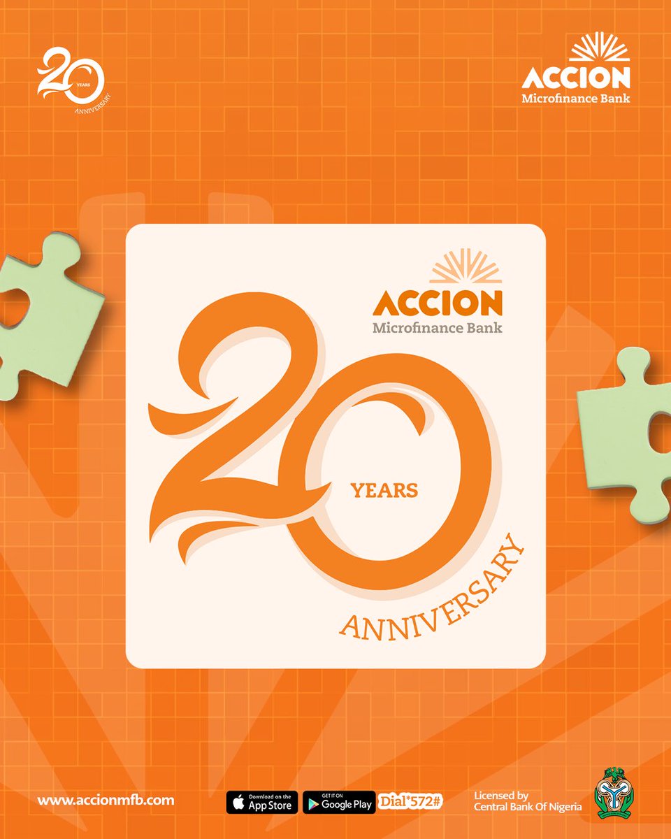 AccionMfb's tweet photo. Can you solve the puzzle? 😇

Rearrange the pieces and reveal the Accion MfB 20th Anniversary logo!

Let’s see who gets it right.😉

#accionat20 #celebrating20yearsofimpact #notjuststoriesrealimpact #accionmfb https://t.co/kwBhQthjaQ