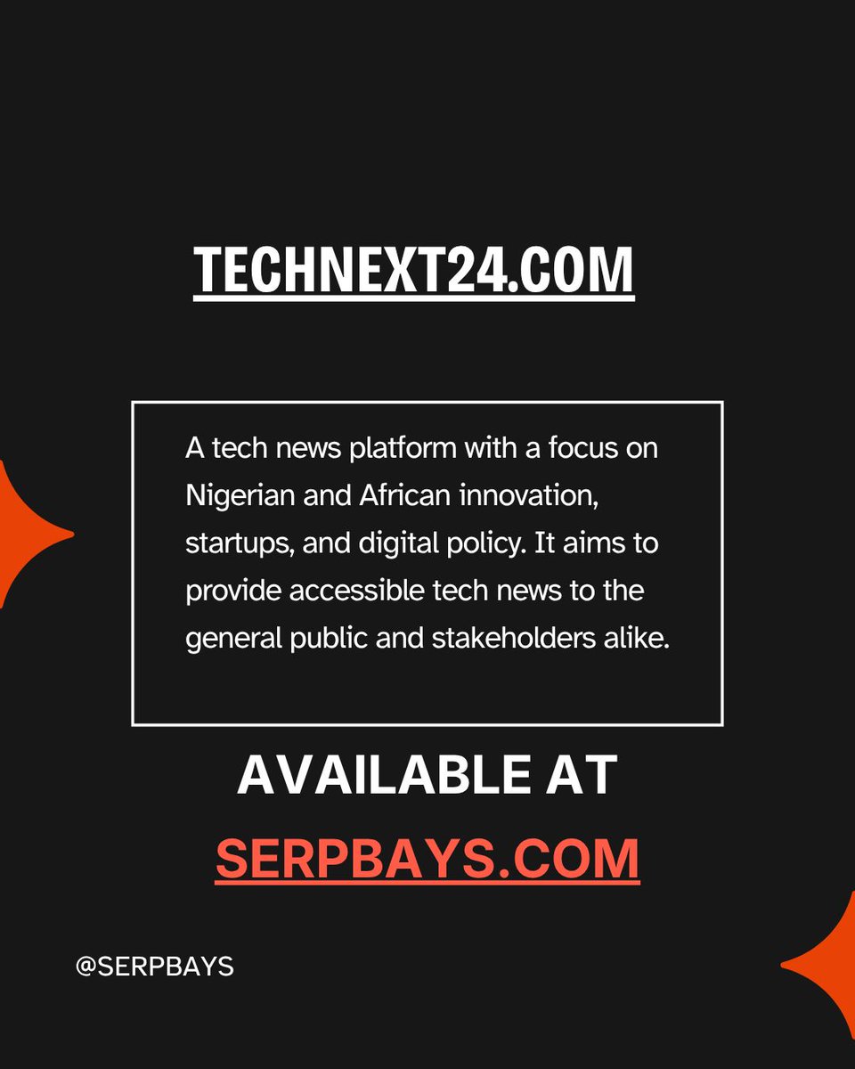 serpbays's tweet image. Day 21/100: TechNext24.com — DR 58 | AS 34 | 
Niche: Computer &amp;amp; Electronics / Technology 🔗
Nigeria &amp;amp; Africa's leading tech news platform covering startups, innovation &amp;amp; digital policy
Get placements at 👉 serpbays.com 
#SEO #GuestPost #LinkBuilding #Backlink