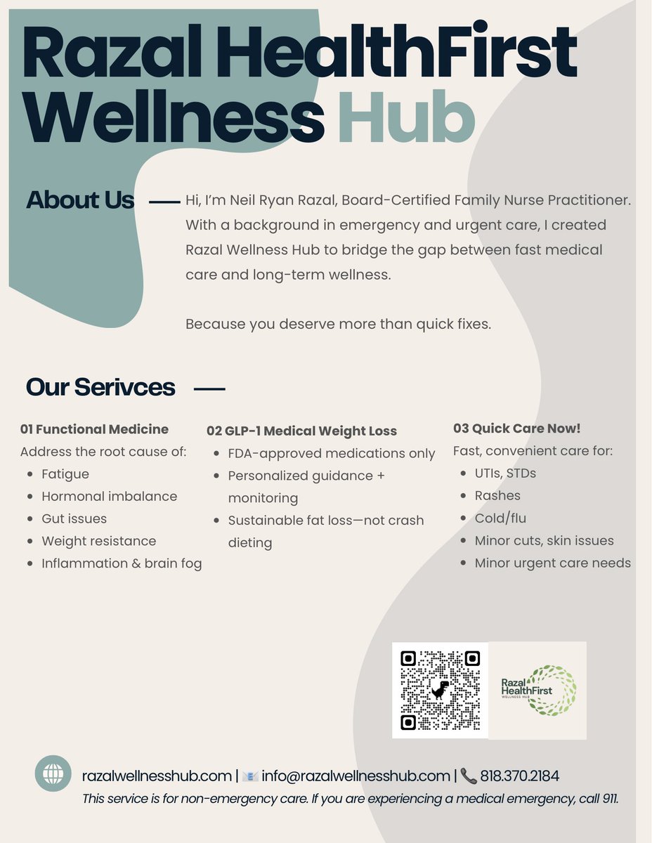HFWellnessHub's tweet image. Fatigue. Weight gain. Hormones off?

We fix the WHY.

✔️ Root-cause care
✔️ GLP-1 weight loss
✔️ Fast virtual visits

👉 DM “RAZAL” to start
#Wellness #HormoneHealth #Telehealth