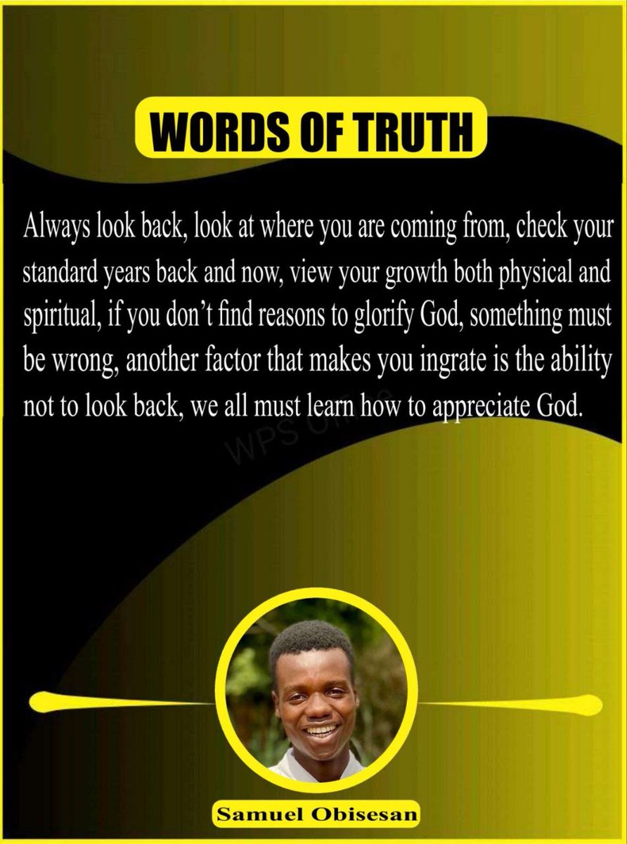 WordsP57852's tweet image. Always check out the factors that makes you ingrate, if you can eliminate all these obstacles, you will praise God endlessly, we all must learn how to appreciate God.

#wordsoftruth
#appreciation
#thanksgiving