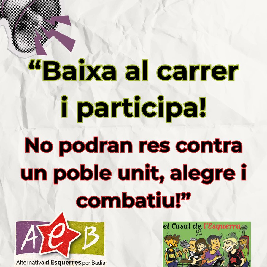 aebadia's tweet photo. No podran res contra un poble unit, alegre i combatiu!! https://t.co/Zj7RGhRwI0