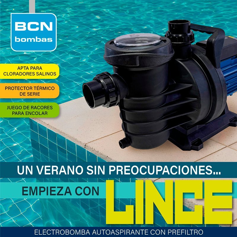 BcnBombas's tweet photo. ¡UN VERANO SIN PREOCUPACIONES EMPIEZA CON LINCE!
Disfruta de tu piscina con la máxima tranquilidad gracias a la electrobomba autoaspirante con prefiltro, LINCE , perfecta para equipos de depuración.
Para más información https://t.co/cafngQdl3k https://t.co/gq6bzuv9CM