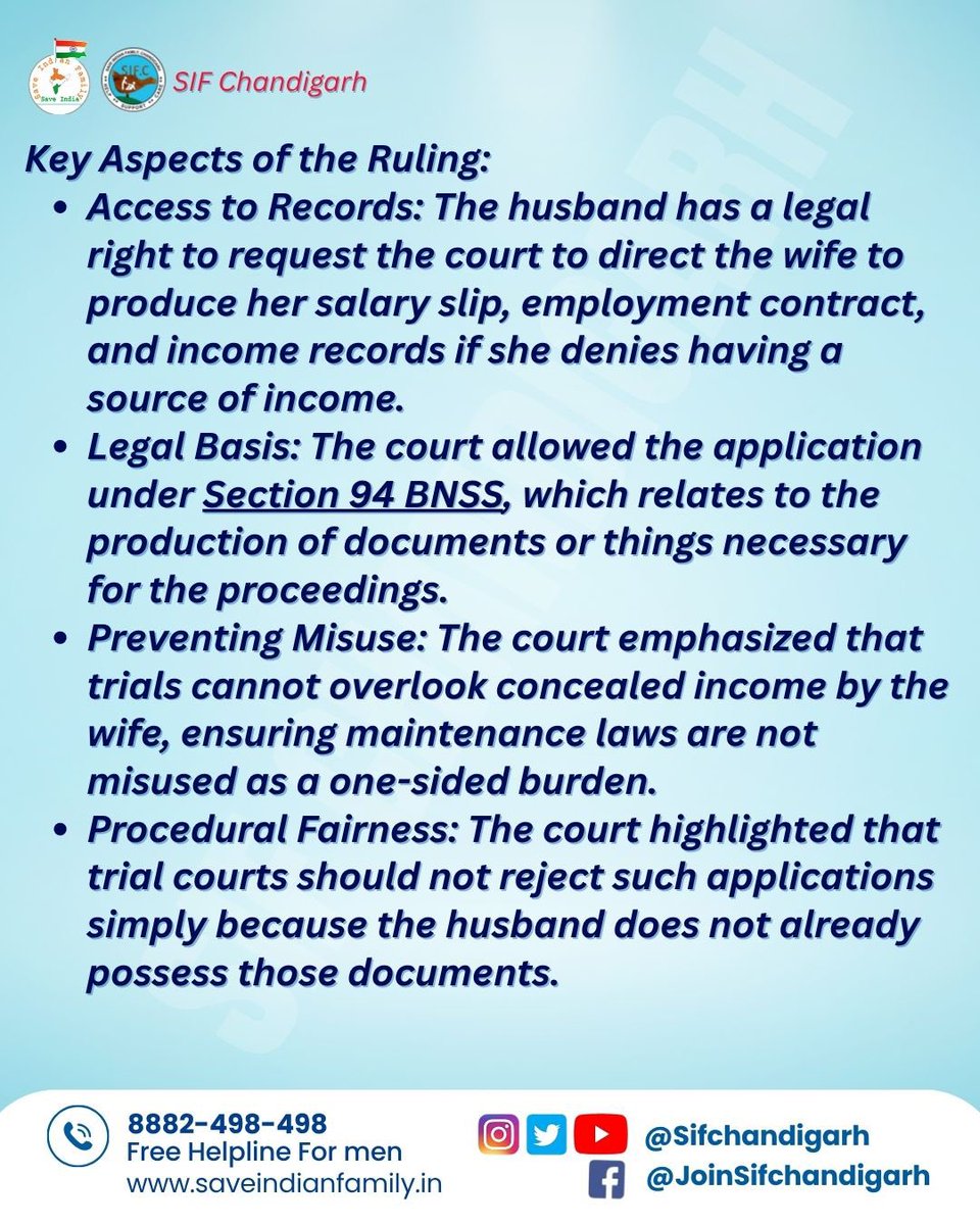 Big win for fairness ⚖️

Truth, transparency in maintenance cases ensures #EqualityBeforeLaw for both sides. Justice must be based on facts, not assumptions. 
A welcome move towards gender-neutral justice.

Link judgement:
👇👇👇
livelaw.in/high-court/raj…