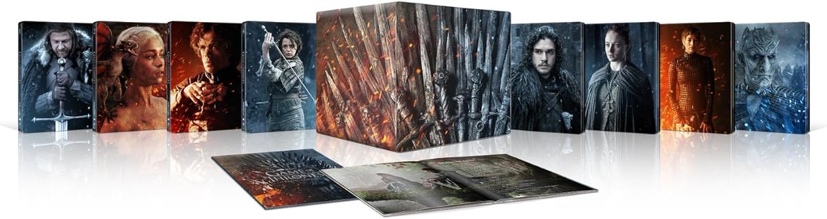 🇬🇧UK: Game of Thrones 15th Anniversary 4K UHD Steelbook Library Case Collection is coming November 2nd and up for pre-order at Amazon UK: 
amzn.to/4etHPiZ #ad 

No word yet on a US version, but keeping an eye out.