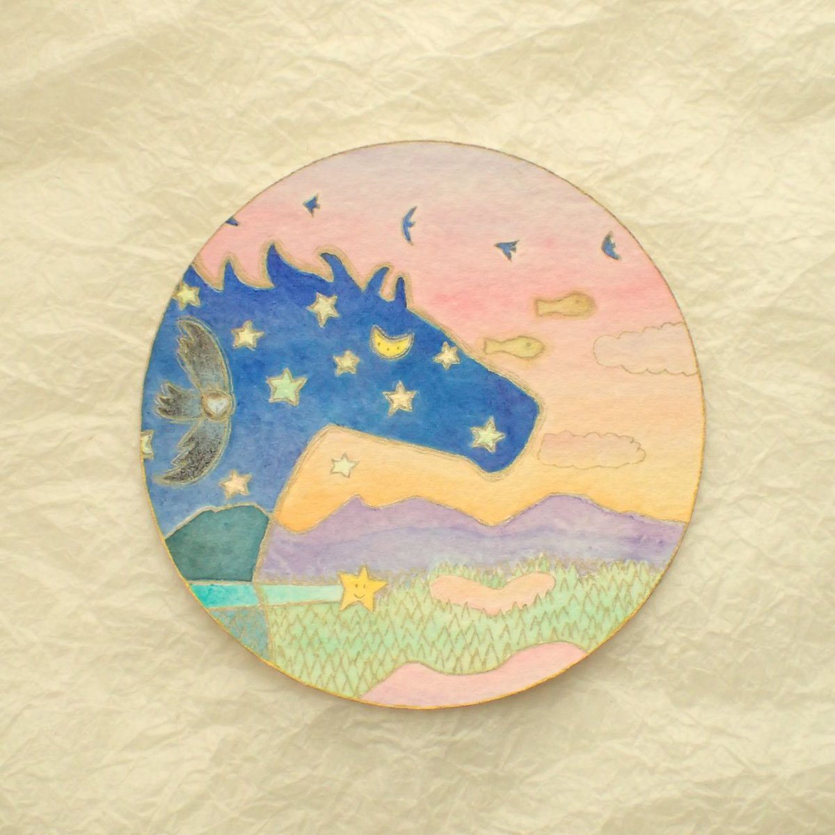 4696A4's tweet image. この世界では、２頭の馬が追いかけっこをしているといわれている。

そのうちの１頭は、世界に夜を連れてくる。

#そして愛だけが残った
#馬 #horse