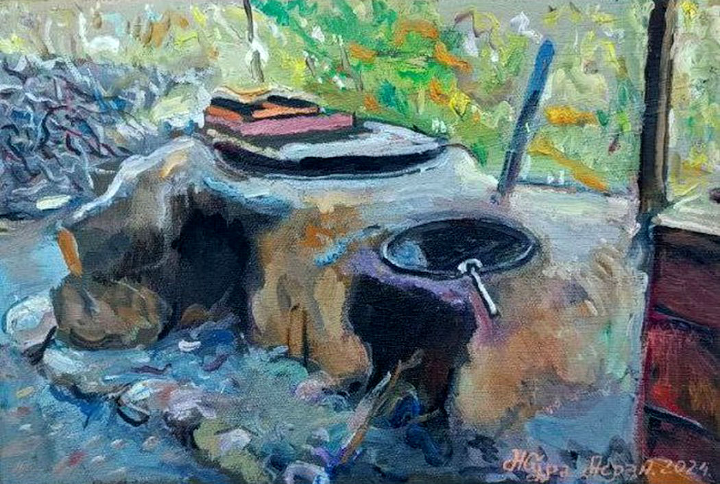 WAAdotWorld's tweet photo. ^

THE WAA MEMBER ARTWORK

Jura Asran
(Uzbek, Born in Uzbekistan) 🇺🇿
Category: Painting
Level: Professional Artist – GOLD

Title: Traditional Oven
Medium: Oil on Canvas
Size: 20 x 30 cm
Year: 2024

Description: The artist employs the language of painting to tell the story of a simple, low, clay tandoor oven for cooking in Uzbekistan, as he remembers them. This artwork reflects national identity, tradition, and history.

2D/3D Gallery: https://t.co/twhOpyYsPU

For more artworks and info, please visit: https://t.co/EyCJfDgqnB

#ProfessionalArtist #Painting #ContemporaryPainter #Art #Artist #OilonCanvas #Scenery #AbstractArt #History #FairyTale #Uzbek #Uzbekistan #WAA @ChristiesInc @Sothebys @WAAdotWorld

_
