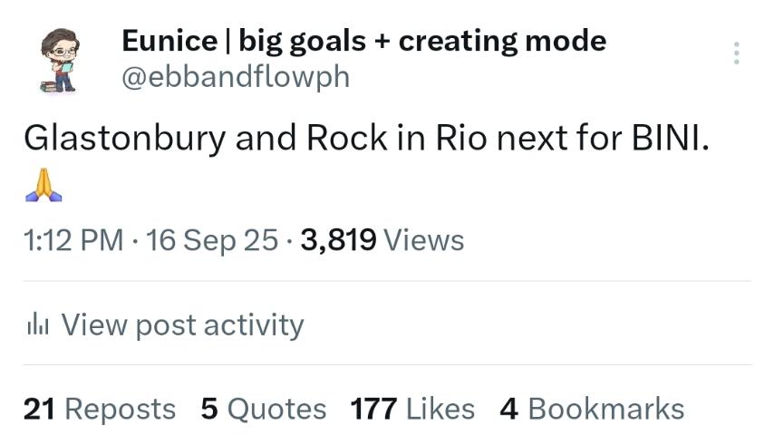 Eunice | big goals + creating mode tweet media