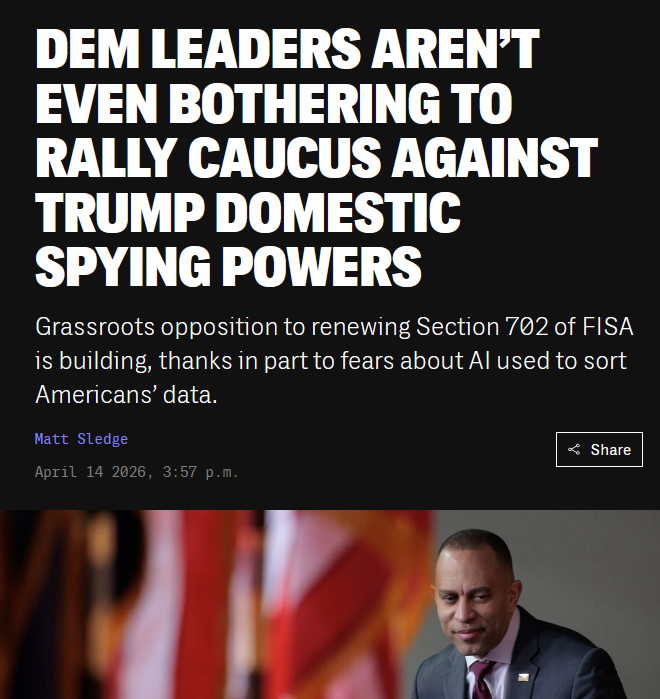 Dems don't care about your privacy or any of your civil liberties.  They care about big donations from Big Tech