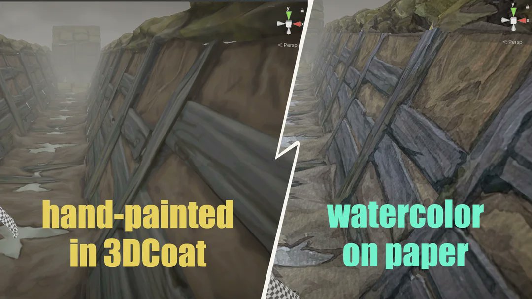 jettelly's tweet image. Tesla Berserk made two texture versions for the same asset, one in 3DCoat and another in real watercolor that took 2 extra hours. Was it worth it? 🎨

See more: reddit.com/r/Unity3D/comm…

#unity3d #gamedev