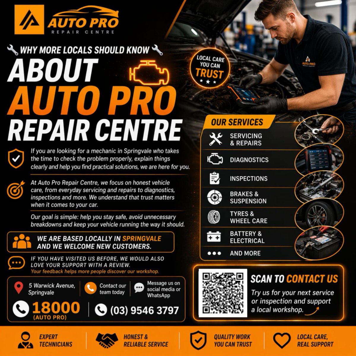 Auto_Pro_RC's tweet image. 🔧 Trusted Mechanic in Springvale 🚗

Reliable servicing, diagnostics &amp;amp; repairs you can trust.
Keep your car safe and running smoothly.

📍 Springvale
📞 18000 (AUTO PRO) | (03) 9546 3797

👉 Book today!

#MelbourneMechanic #CarService #CarCare #DriveSafeAU #AutoPro