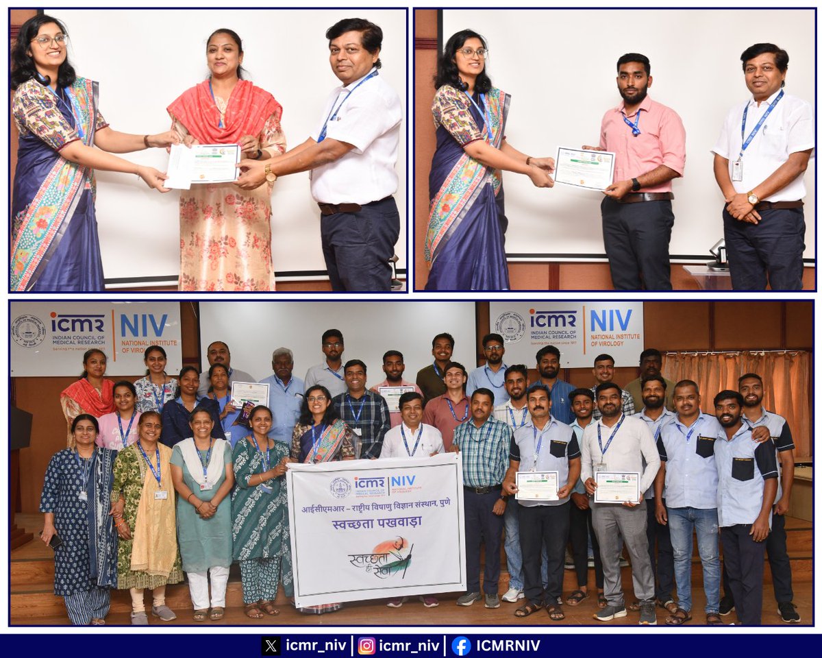 icmr_niv's tweet image. On 15.04.2026, @ICMR_NIV hosted a prize distribution ceremony to felicitate winners of “Waste to Art” competition organized under #SwachhataPakhwada2026. Hearty congratulations to all the winners! @DeptHealthRes @ICMRDELHI #SwachhBharat #Achievement