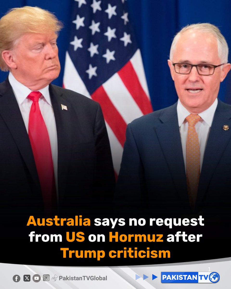 PakTVGlobal's tweet photo. Australian Prime Minister Anthony Albanese said Friday the United States has made "no new requests" to help in Iran after President Donald Trump said he was "not happy with Australia".

#AustraliaUS #AnthonyAlbanese
#DonaldTrump #IranConflict
#PakistanTV https://t.co/lHBGSFcCC6