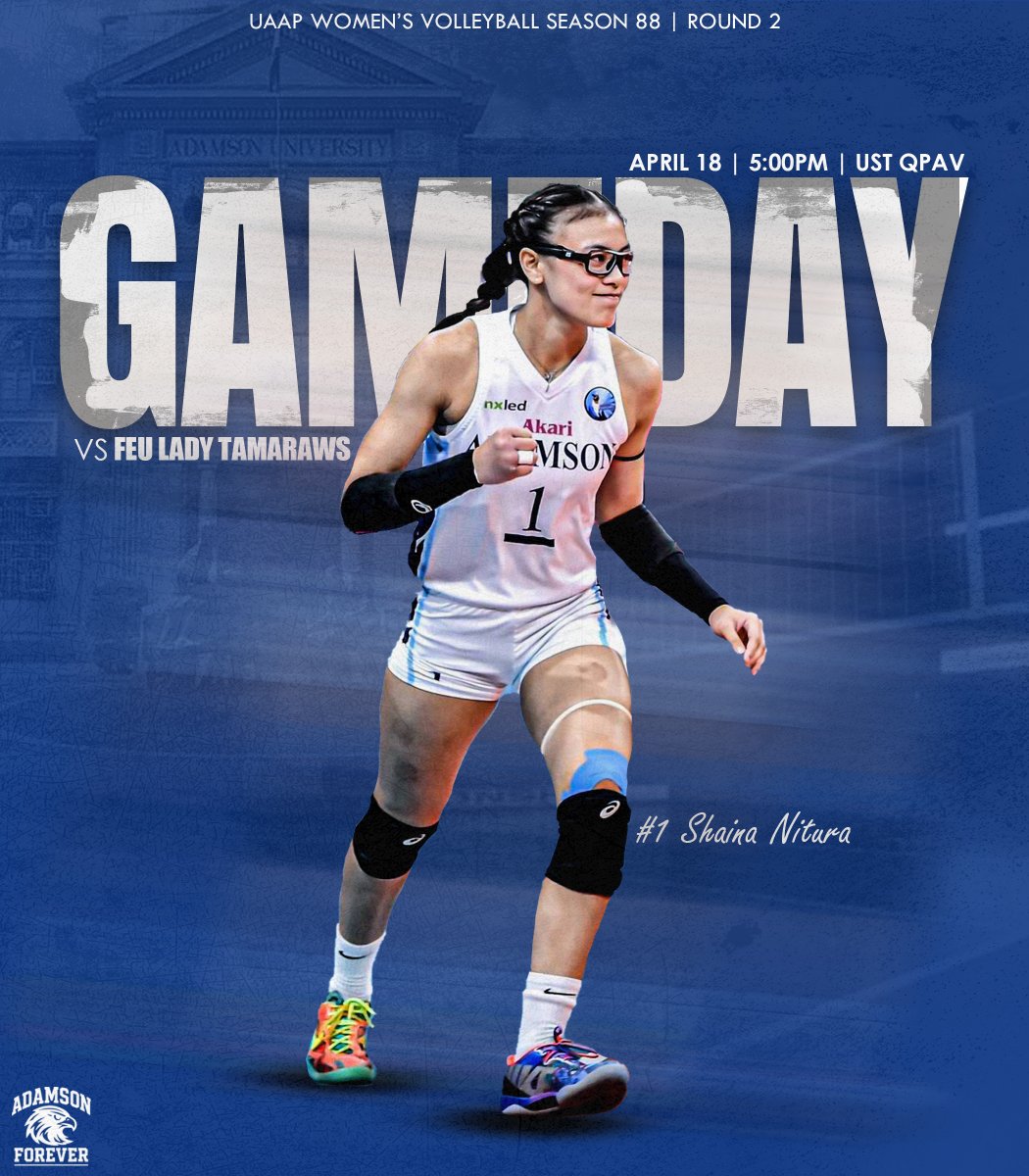 🚨 GAME DAY 🚨

A crucial match for the Adamson Lady Falcons as they push for a stronger shot at the Final Four 💙

Let’s show up, be loud, and support our Falcons all the way.

📸 The Adamson Chronicle

#UAAPSeason88 #AdamsonLadyFalcons #LabanAdamson