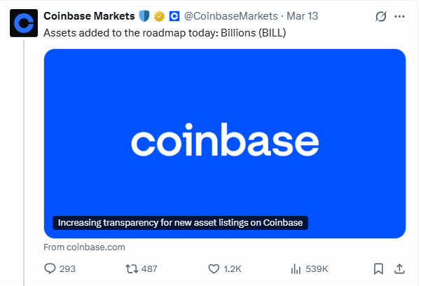 what happen to <a href="/billions_ntwk/">Billions</a> ?
why are they yapping so much?
every project announced much later after $BILL to be in Coinbase roadmap has its token live by now.
$PERLE
$CHECK
$SIGN
$KAT
$MEZO
 the latest is USDAI $CHIP, will be live on 21 April.

Seriously what the F are they