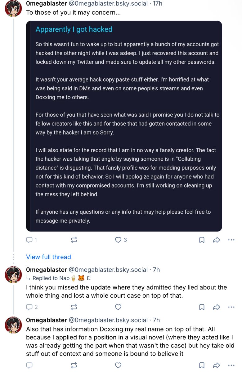 YbfCase's tweet photo. Update that was sent to me. 0megablaster is leaning heavily on the statement that has been made by the victim where the victim states that they should not have posted the documents and was very likely a result of a slander case opened by Fuboo and Jake. The statement the victim https://t.co/7WUN58KBG1