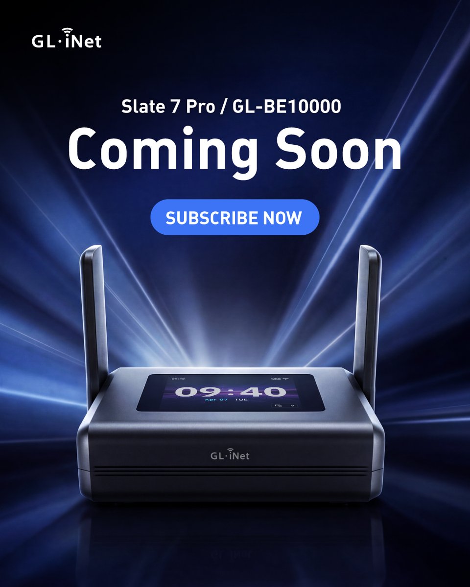 🚀 Slate 7 Pro (GL-BE10000) is coming soon. Powerful enough to