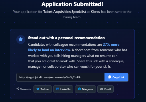 Hey Guys.
I have applied to this role and need your votes to secure this position. 
Help me secure this job by voting for me.
Thanks. 

cryptojobslist.com/recommend/-3nz…

#remotejobs #Ai #makemoneyonline2026