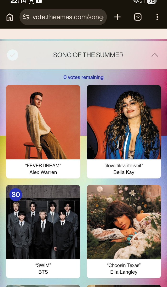 Vmas votes 😽