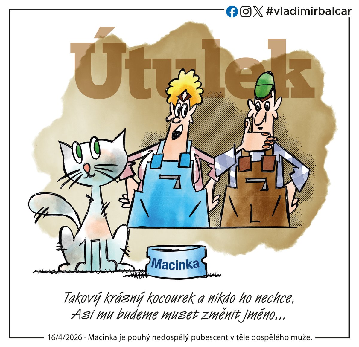 vladimir_balcar's tweet image. Představte si, že by se u vás doma ozývalo: Macinko, čiči!

#Macinka #Vtip #Cartoons #VladimirBalcar