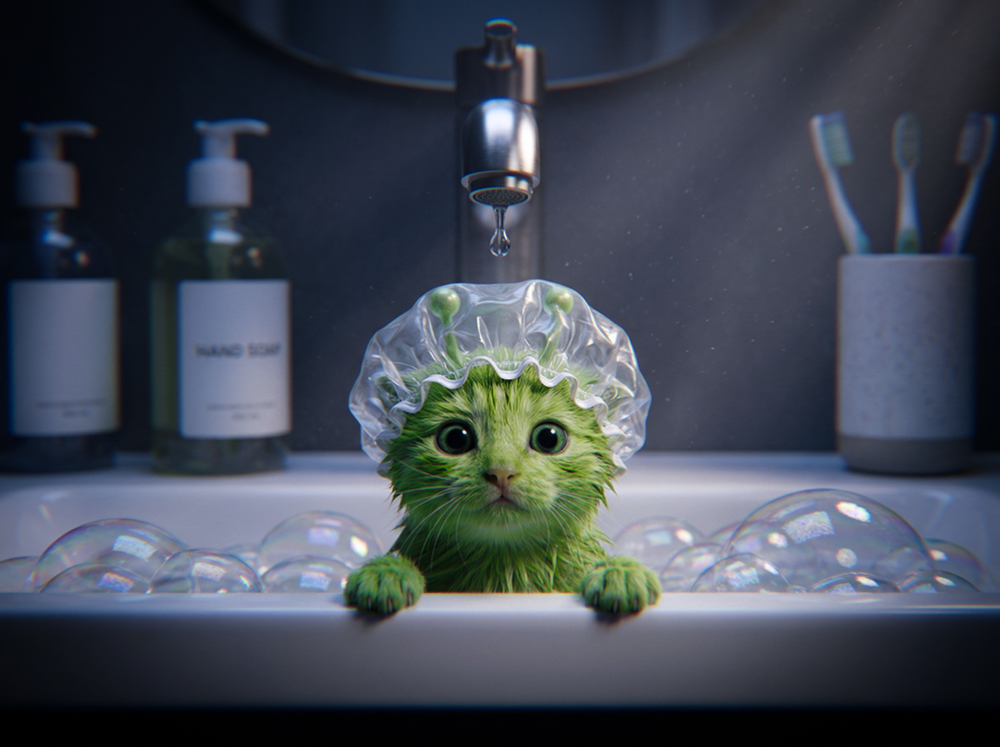 Alien Green cat tweet media