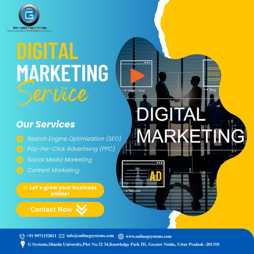gsystems2011's tweet photo. 🚀 Ready to grow your business online?

Our Digital Marketing Services help you:
✔️ Boost visibility with SEO
✔️ Drive traffic with PPC
✔️ Engage audiences on social media
✔️ Create impactful content

Let’s turn clicks into customers 💡

📩 Contact us today! https://t.co/yVzq8cVTNm