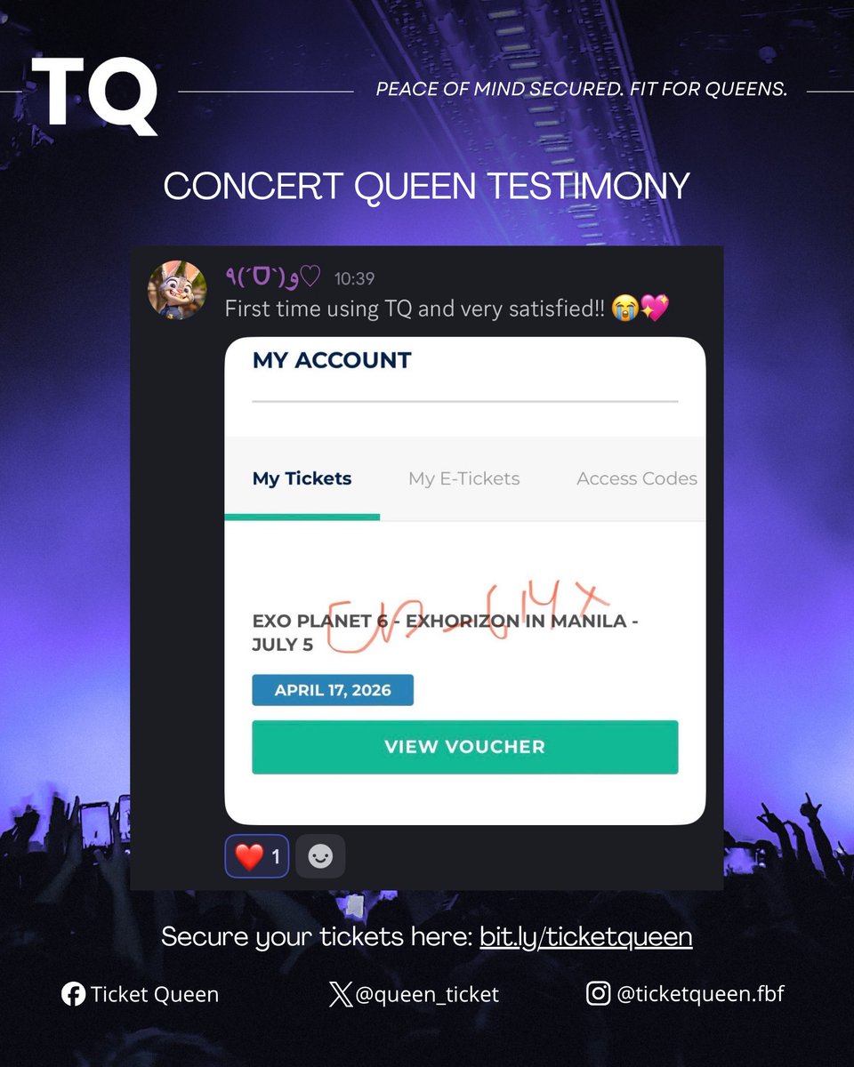 Ticket Queen | Peace of mind secured tweet media