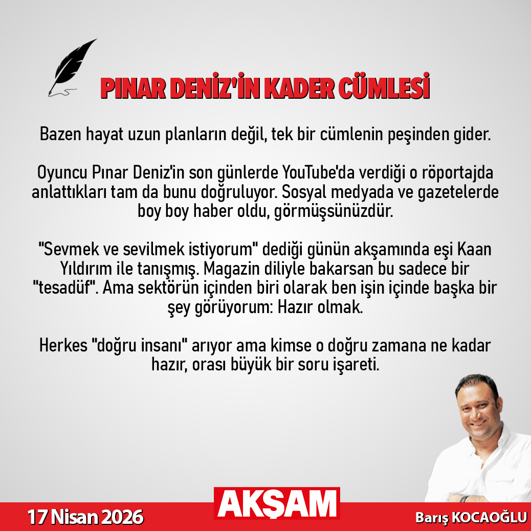 Aksam's tweet photo. ✍️ Barış Kocaoğlu yazdı... "Pınar Deniz'in kader cümlesi"

@bariskocaoglu66
https://t.co/AEllbx4gII https://t.co/y0EfVq6pFK