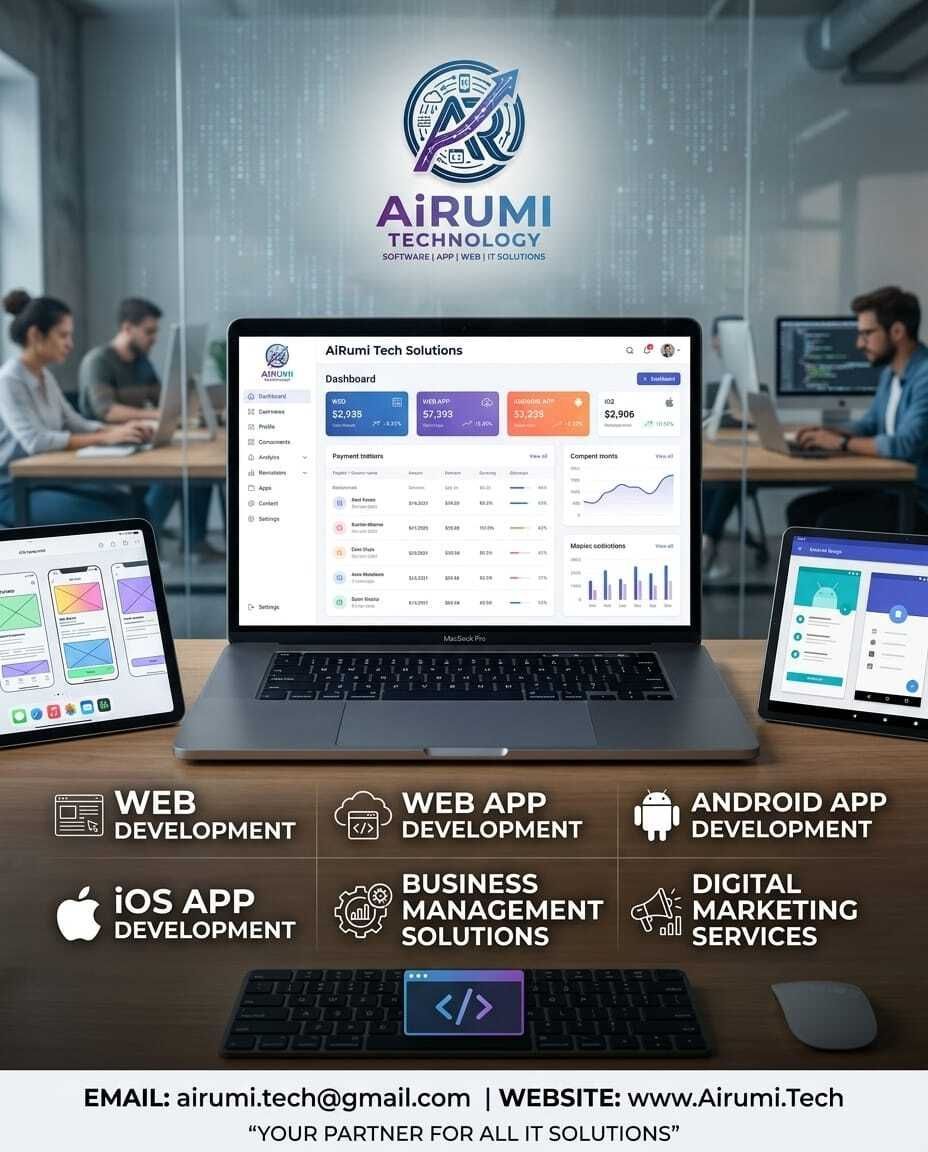 AiRumi_Tech_'s tweet image. Got a mobile app idea? Let’s make it a reality! 📱 AiRUMI Technology delivers high-performance iOS and Android apps. ✨
📩 Contact us: airumi.tech@gmail.com

🌐 Visit us: AiRumi.Tech
📧 Email: airumi.tech@gmail.com

#MobileAppDevelopment #AndroidDevelopment