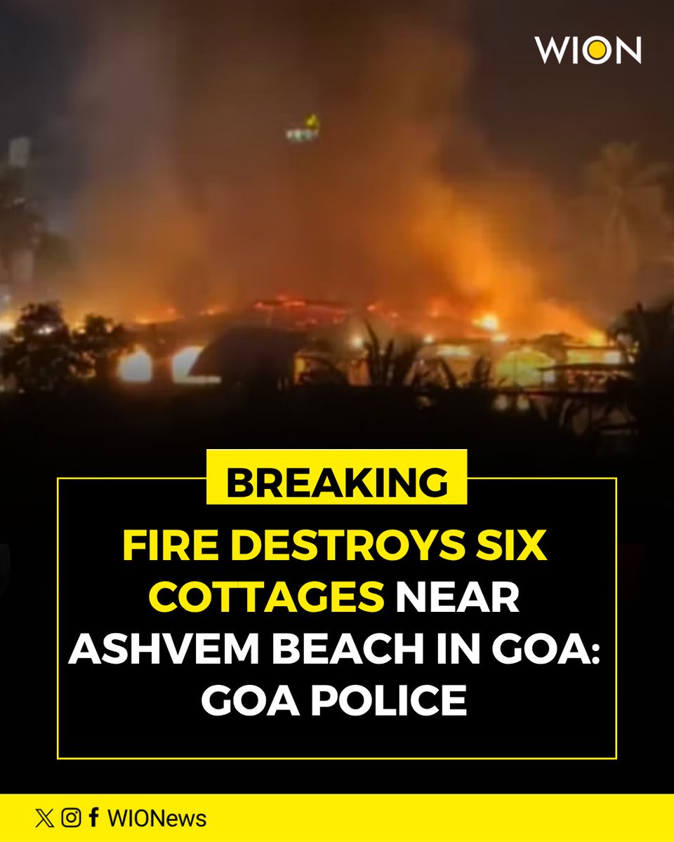 WIONews's tweet image. #BREAKING | Fire gutted at least six cottages at a resort near Ashvem Beach in North Goa around 8:45 pm Thursday; guests fled safely. Police confirmed the incident on Friday

#Fire #Ashvembeach #Goa #resort