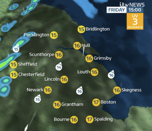 vicwhittamITV's tweet image. Happy Friday early birds! #Weather: A band of rain, locally heavy, will be moving eastwards across all parts during the middle of the day, fragmenting and becoming more showery. Drier &amp;amp; brighter later into the afternoon, breezy, with highs of 16°C. itv.com/news/calendar/…