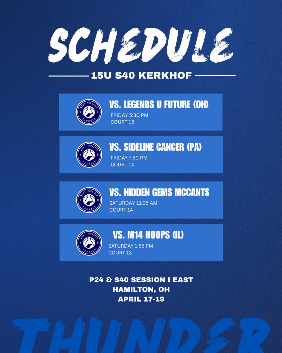 WVTbasketball's tweet photo. LIVE WEEKEND FRIDAY/SATURDAY SCHEDULE FOR OUR S40 SQUADS🔥 https://t.co/VBxDExemHA