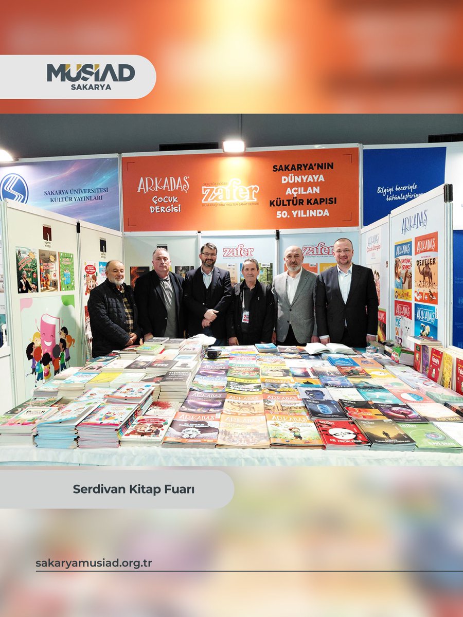 MUSIADSakarya's tweet photo. Serdivan Belediyesi tarafından düzenlenen 2. Serdivan Kitap Fuarı’na, Başkanımız Ahmet Cihan, Başkan Yardımcılarımız Dr. Osman Eminler ve Zübeyir Coşan ile birlikte katılım sağladı.

Kültür ve düşünce dünyamıza katkı sunan bu kıymetli organizasyonda emeği geçen herkese teşekkür ediyor, fuarın hayırlara vesile olmasını temenni ediyoruz. 📚