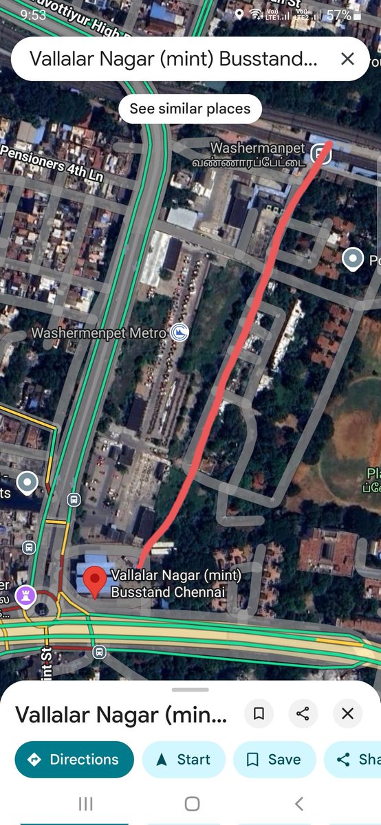 Pl.make  Pedestrian walk way from Vallalar Nagar bus terminus to New Washermenpet Railway station. Metro station parking gate always closed.Commuters in endanger from 3 side speed driving vehicles 1.from down bridge, 2.from climbing 3.kathbada st. to clock tower. <a href="/CumtaOfficial/">CUMTA | Transport Authority</a>