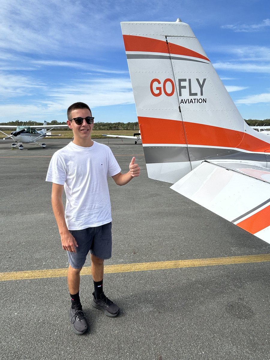 GoFlyAviation's tweet photo. Jack seems intent on doing every type of training we have on offer: RPC in 2023 aged 15; private hiring &amp; passenger endorsement; navigation training in 2024; RPL in 2025 &amp; built up 100 command hours.  RAAus Instructor Training completed today at age 18. Well done Jack! https://t.co/N0EYhfFPpN