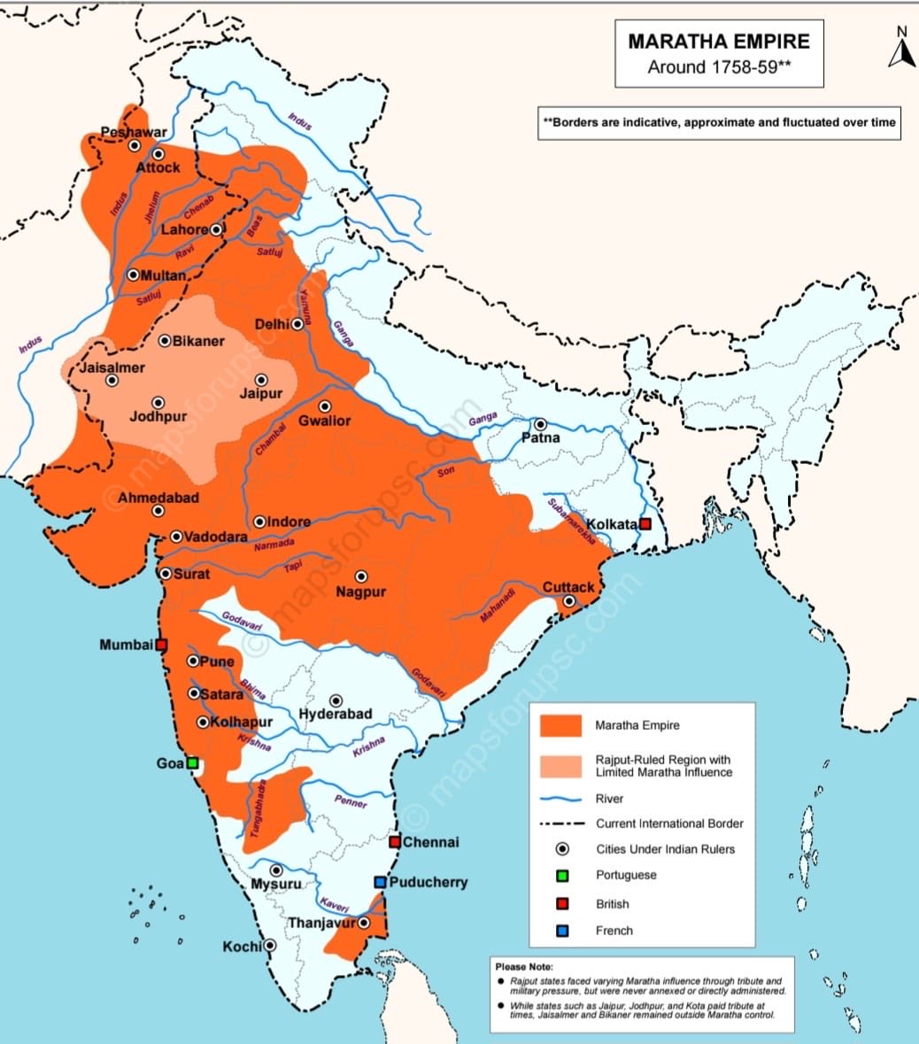 #MarathaEmpire map removed from @NCERT shows parliamentary numerical dominance weakening regional control. 
#Delimitation may further boost North Indian dominance, risking imbalance in history, culture, resources &amp; policy priorities.