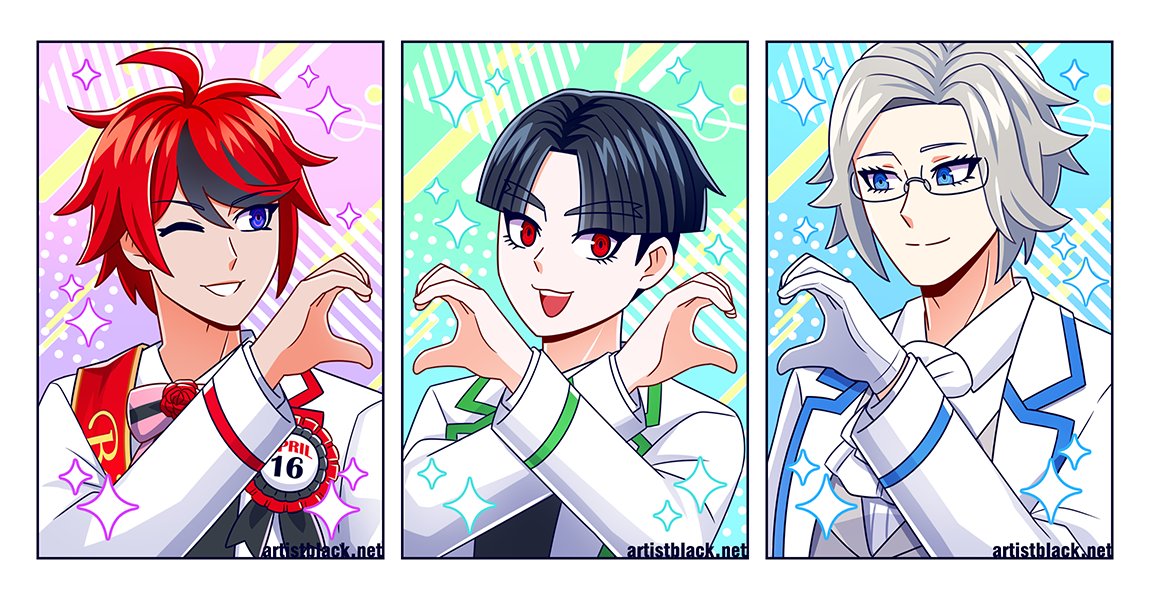 artist_black's tweet photo. Here's a closer look at the photocards I made for the Takumi Birthday event! It's the second "Eitaku plus Gaku" event in CA lol #hndr_fa https://t.co/Kl59NLC9xo