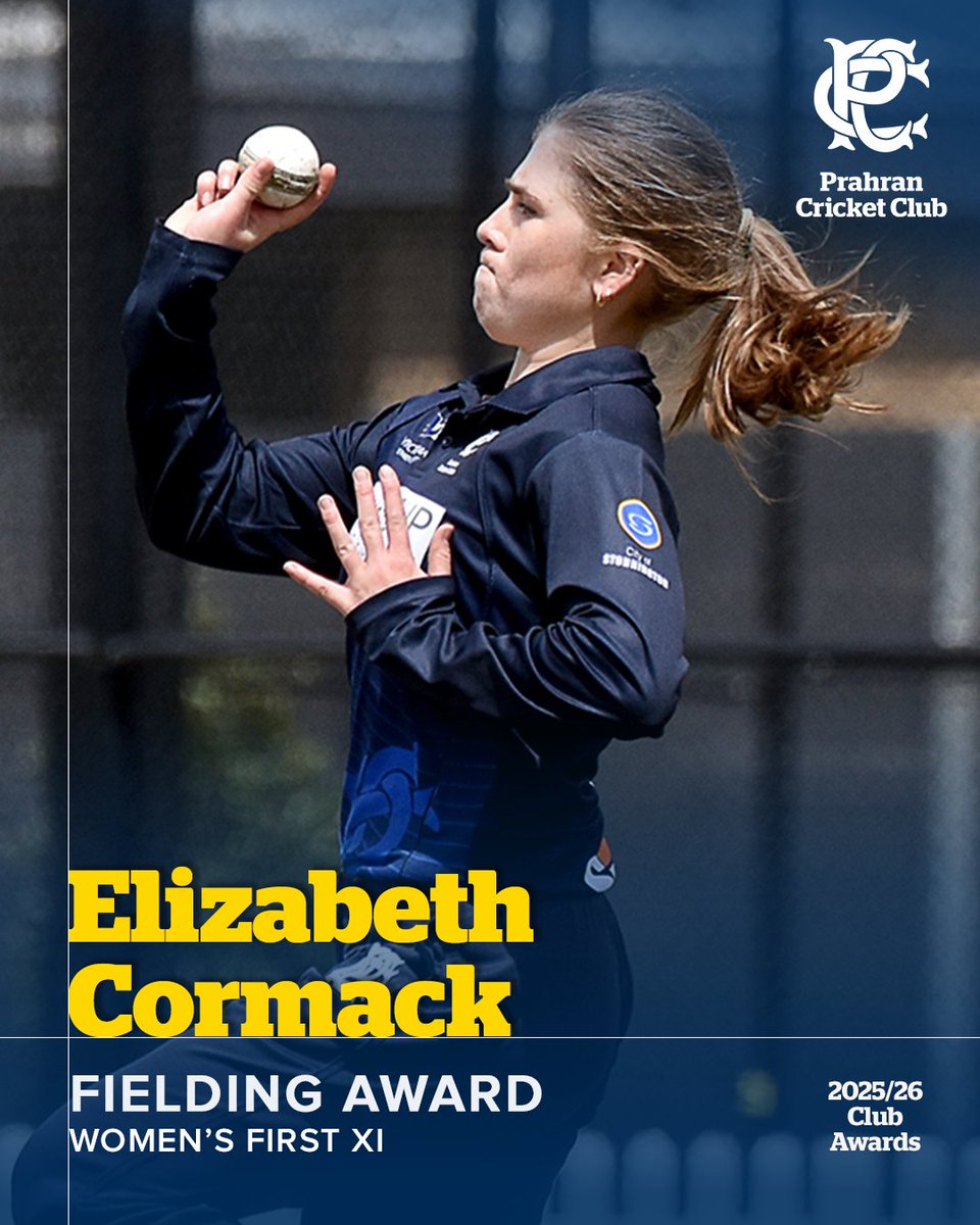 prahrancc's tweet photo. 🏆 Congratulations to the winners of our Women's First Eleven awards for 2025/26:  

🔹 Lucy Page - Karen Brown Trophy: Bowling Average 🔹 Sansiree Plant - Ando Aparo Trophy: Batting Average 🔹 Elizabeth Cormack - Fielding Award  

👏 💙 #TrueBlues @vicpremcricket https://t.co/3wUV8kmaig