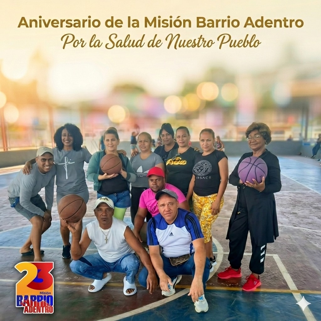 Cdimacarapana1's tweet photo. Barrio Adentro es el médico que se hizo familia, el que subió el cerro y tocó la puerta cuando nadie más lo hacía. Hoy celebramos 23 años de mística, vocación y amor en acción. ¡Gracias por tanto, héroes de bata blanca! 🩺✨

#SaludParaElPueblo #BarrioAdentro https://t.co/cVeQ3wO6NP