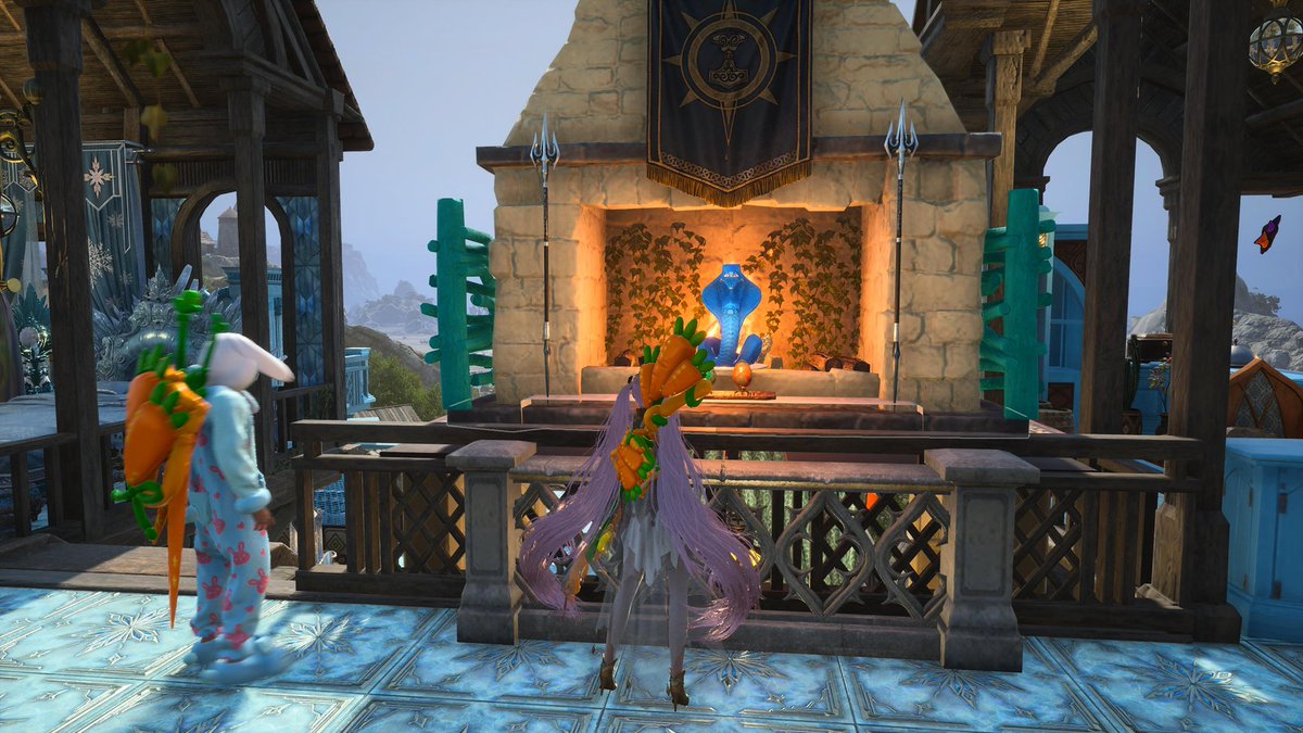 兎月さん<a href="/archeage_utuki/">兎月</a> がログアウト後、留守宅へお邪魔しました😁

入ったすぐにお花が飾ってたり、クジラ家具が揃ってたり、ゴージャスな素敵なお家🏠でした🏠

蛇🐍が祭壇に飾ってあるのが気になったよ🤣儀式かなぁ？