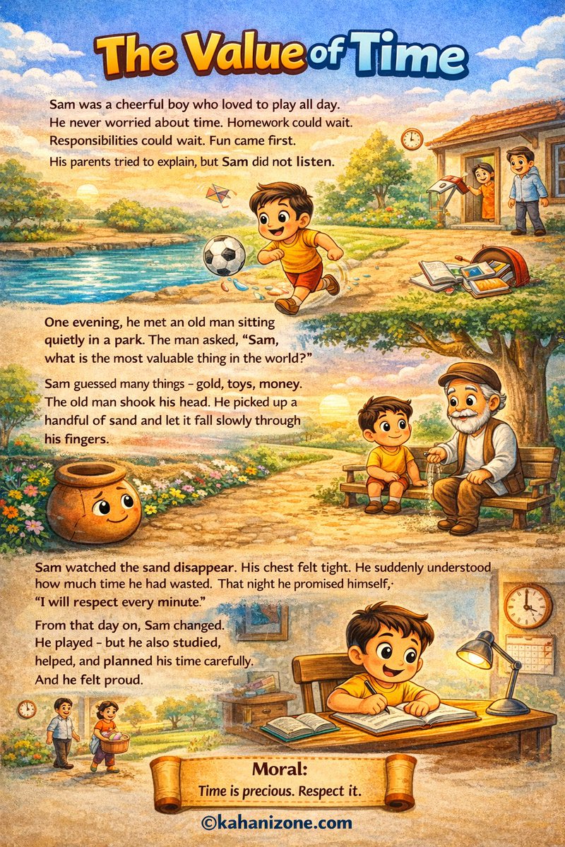 kahanizonehindi's tweet image. He wasted time… and later regretted it ⏳

Time never comes back.

👉 Every second matters.

💡 Moral: Value your time.

Read full story 👇
🔗 kahanizone.com

#TimeManagement #Motivation