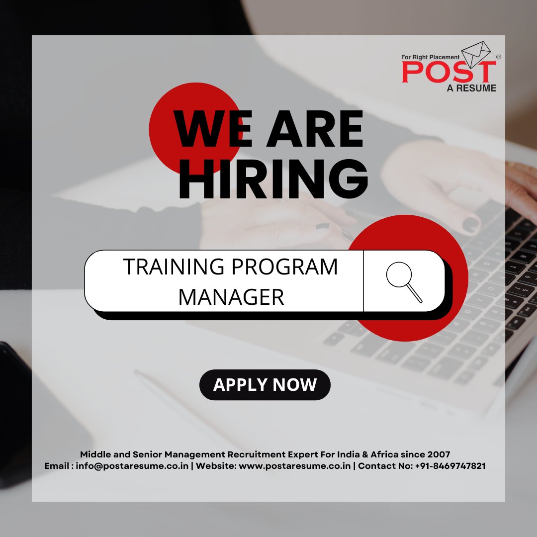 postaresume's tweet image. 📢 We’re Hiring: Training Program Manager (NGO)

🔗 Apply Now:
career.postaresume.co.in/jobseeker/1234…

📧 Email: prutha@postaresume.co.in
📞 Call Now: +91 9328361089

📌 Follow POST A RESUME for job updates

#TrainingManager #NGOJobs #LeadershipJobs  #PostAResume #VipulMmali #VipulTheWonderful