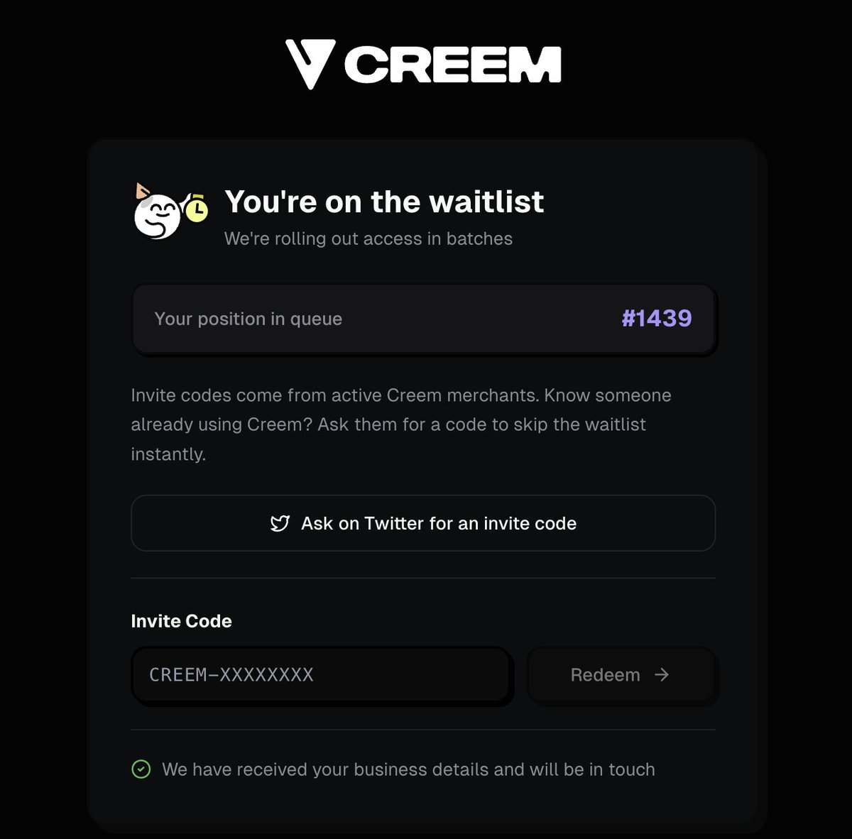 KalariyaHiren1's tweet image. Looking for a @creem_io invite code, anyone got one to share? 👀 

#creemio #support