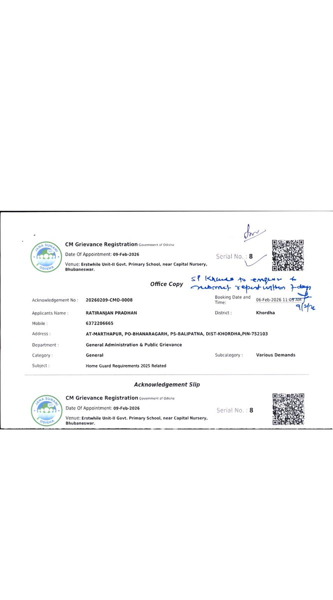 RATIRANJANPRAD's tweet photo. @CMO_Odisha @homeodisha @DGPOdisha @dcpbbsr 
Already Home Guards,UPD Bhubaneswar requirement has been 8 months gone and I am rejected for unverified computer experience certificate reason
But am attending the CMO grievance redressal and filled a complaint but justice delayed https://t.co/q82vPhxxoS